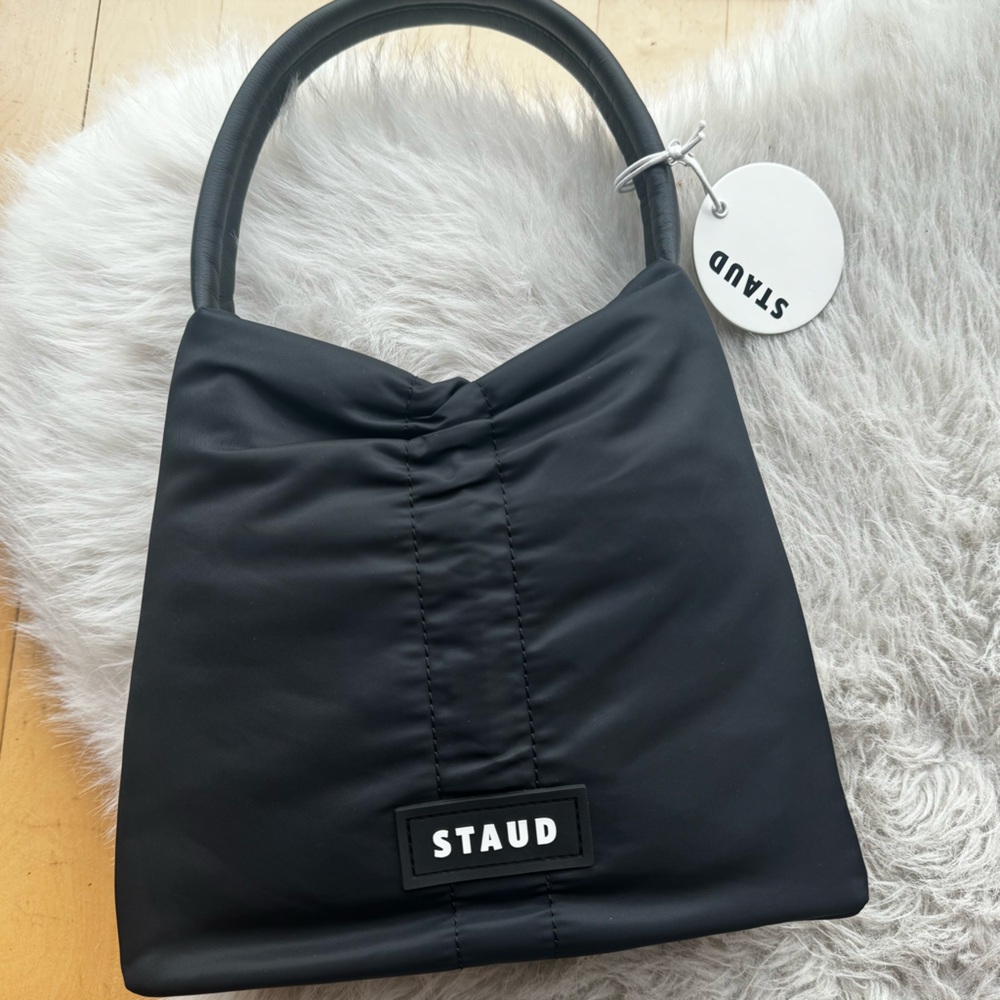 STAUD NWT Black Nylon Shoulder Bag